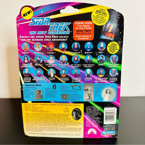 Star Trek The Next Generation AMBASSADOR SPOCK 1993 Playmates Figure w/ Card NEW - Picture 7 of 7